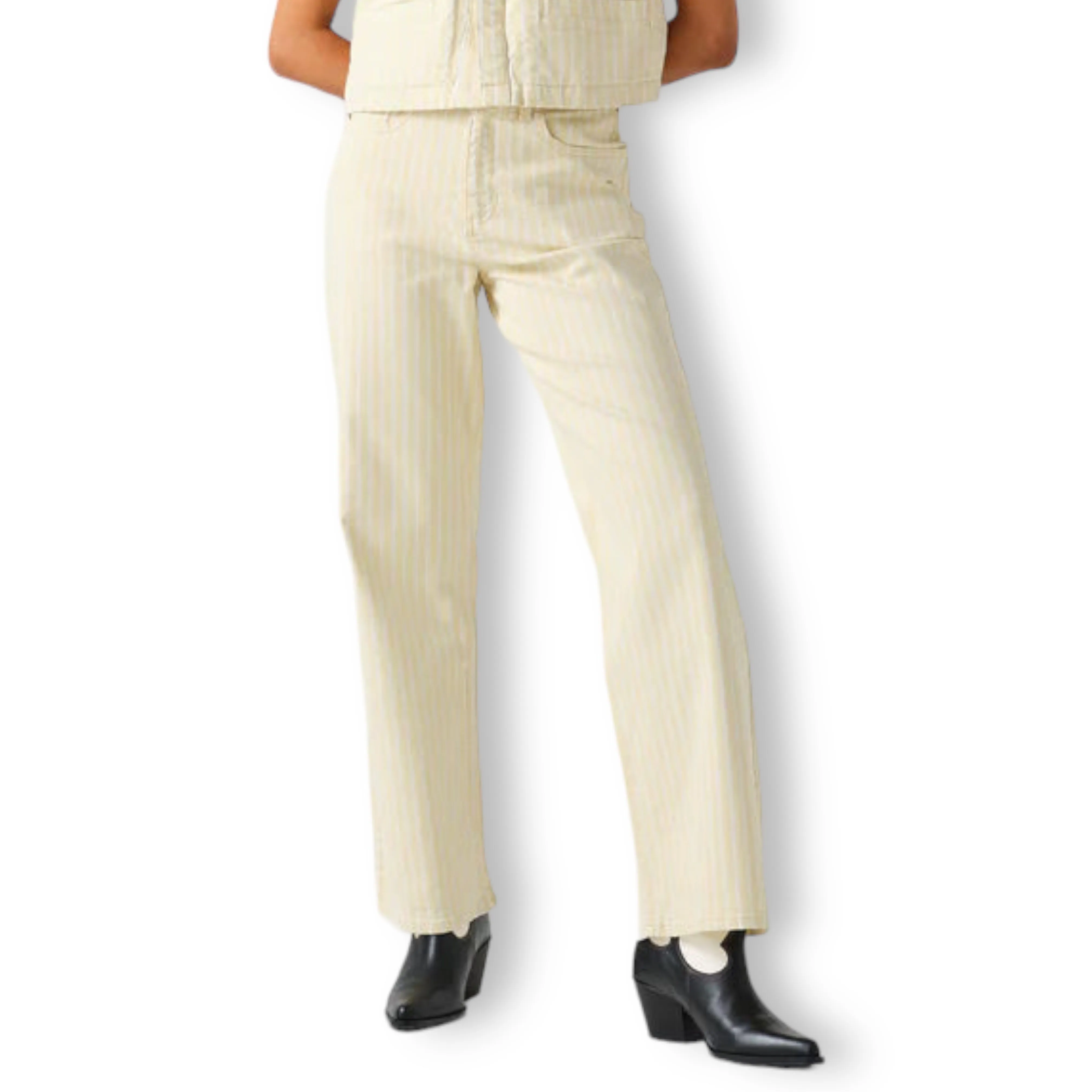 seventy   mochi Mabel Jean Buttermilk Wide Stripe