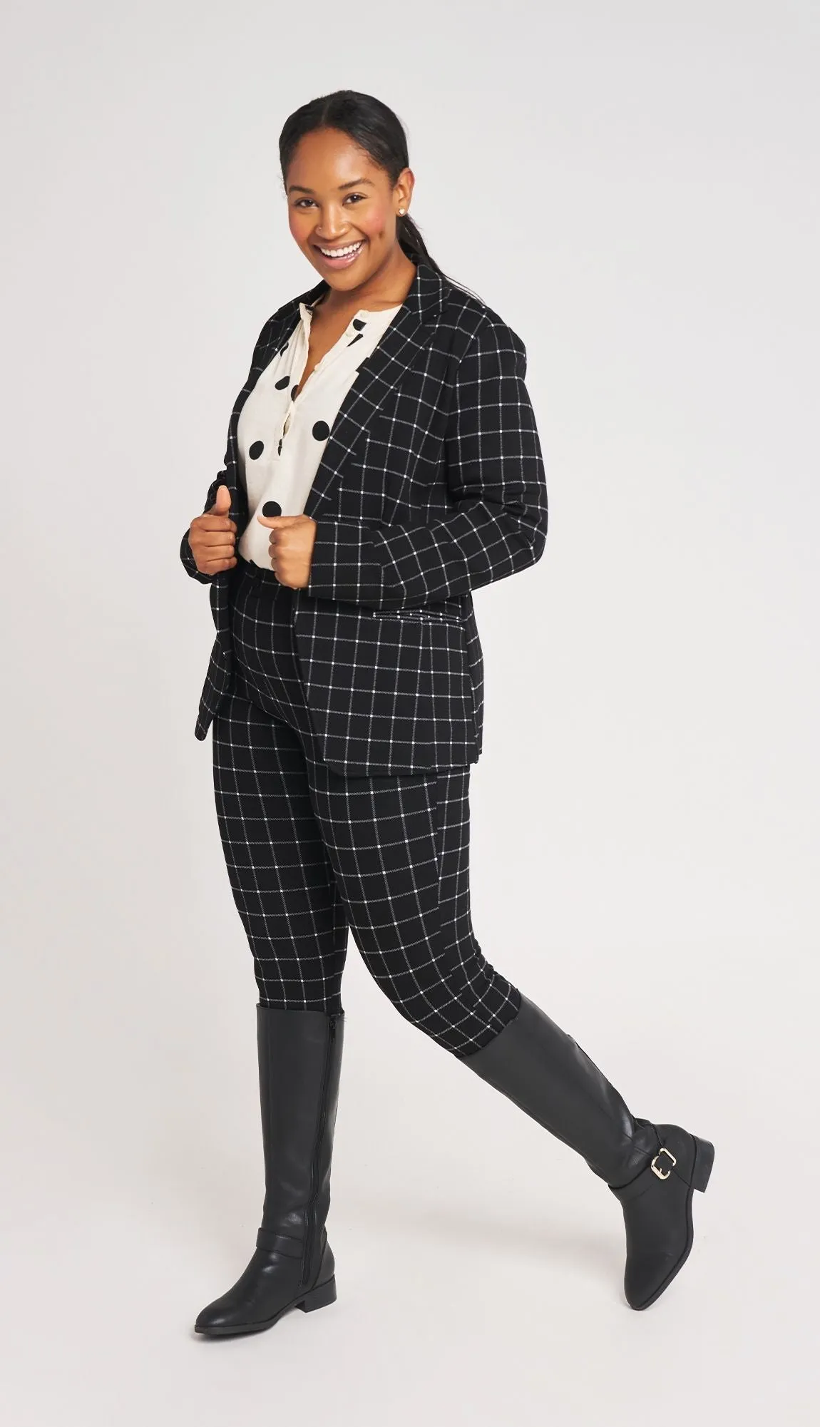 Skinny-Leg | Two-Pocket Dress Pant Yoga Pants (Oliver Check)