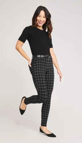Skinny-Leg | Two-Pocket Dress Pant Yoga Pants (Oliver Check)