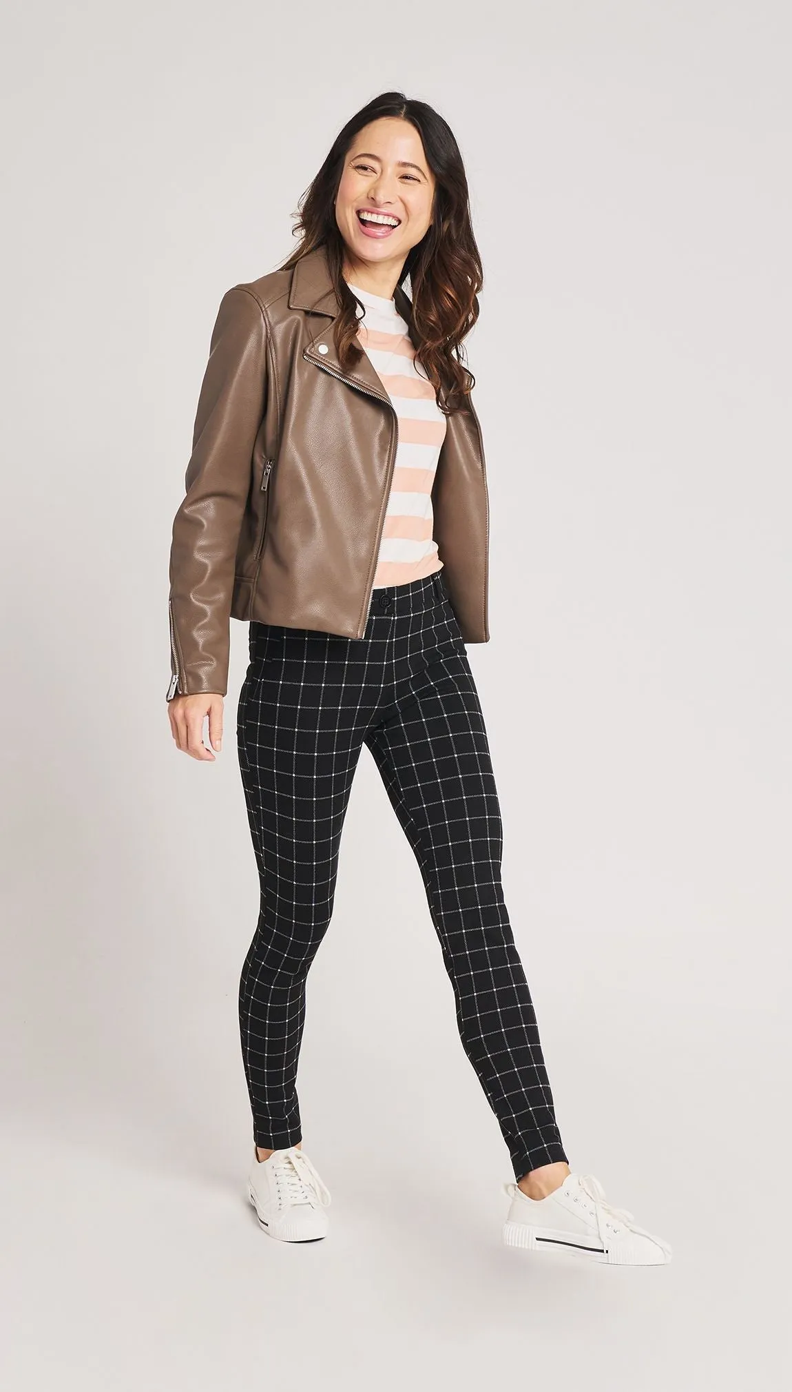Skinny-Leg | Two-Pocket Dress Pant Yoga Pants (Oliver Check)