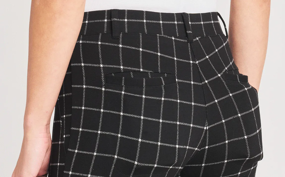 Skinny-Leg | Two-Pocket Dress Pant Yoga Pants (Oliver Check)