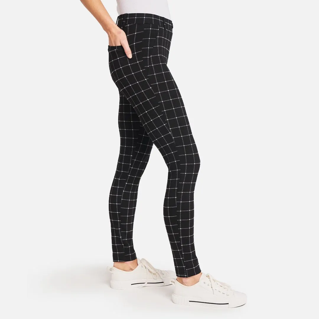 Skinny-Leg | Two-Pocket Dress Pant Yoga Pants (Oliver Check)