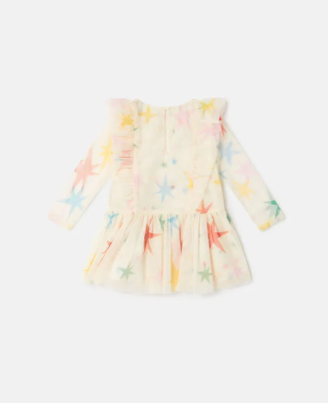 Stella McCartney Baby Girls Ivory Star Print Tulle Dress