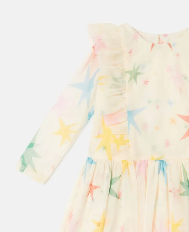 Stella McCartney Baby Girls Ivory Star Print Tulle Dress