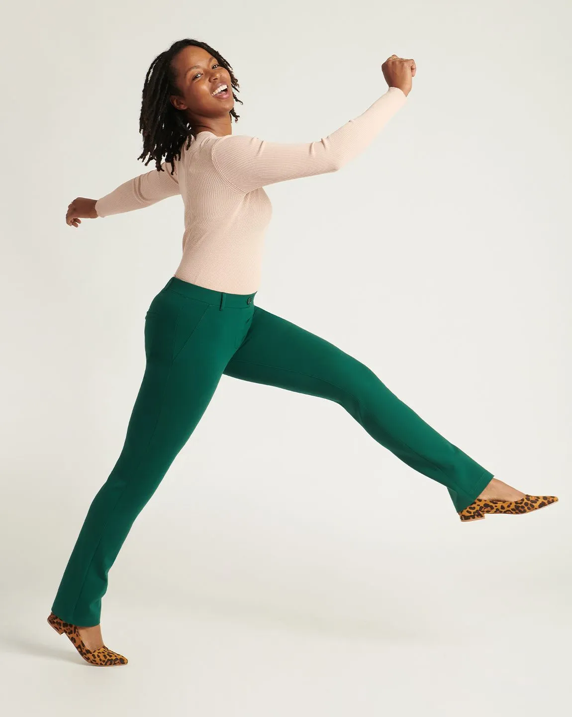 Straight Leg | Two-Pocket Straight-Leg Dress Pant Yoga Pants (Botanical)